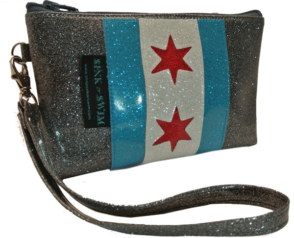 Chicago Flag Wristlet